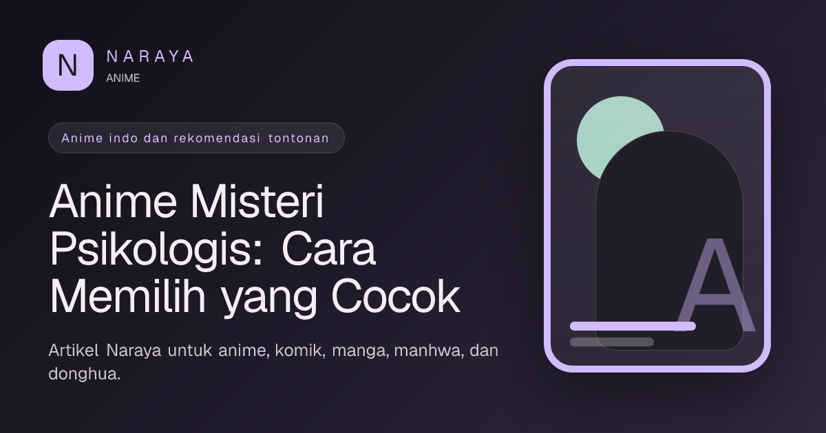 Anime Misteri Psikologis: Cara Memilih yang Cocok